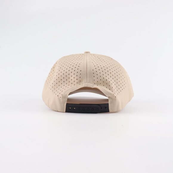 Blank 5 Panel Performance Soft Structured Hats- 12 pack in Color Beige - Picture 5 of 5